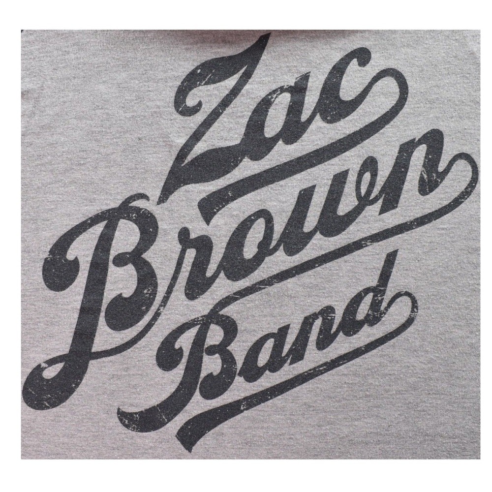 Zac Brown Band Southern Ground Raglan Baseball Tee Grey 3/4 Sleeve Mens Medium